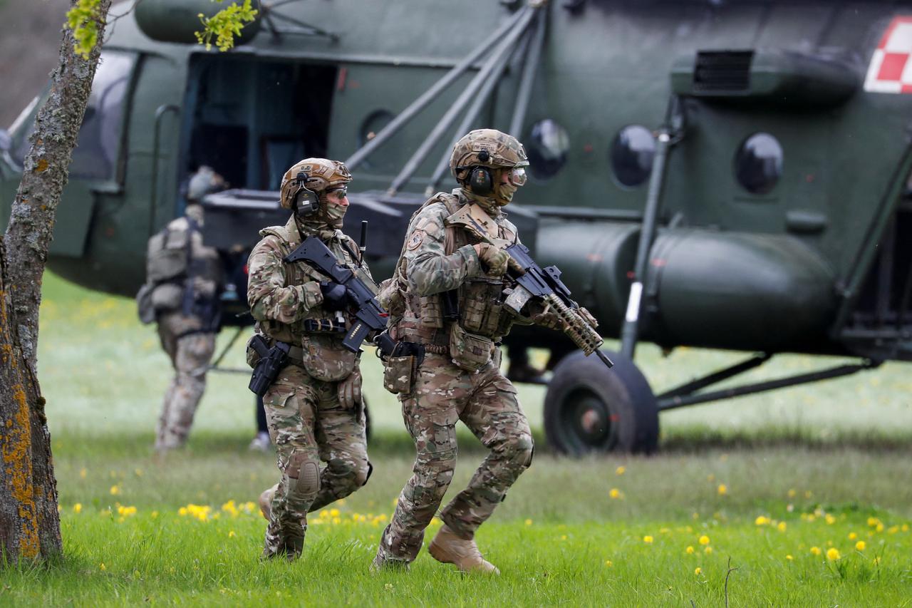 NATO allied troops carry out 'Flaming Sword' training in Klaipeda