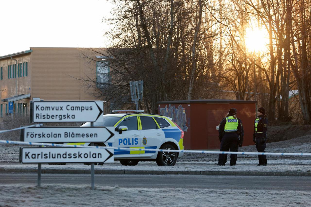 Aftermath of shooting attack at a school in Orebro