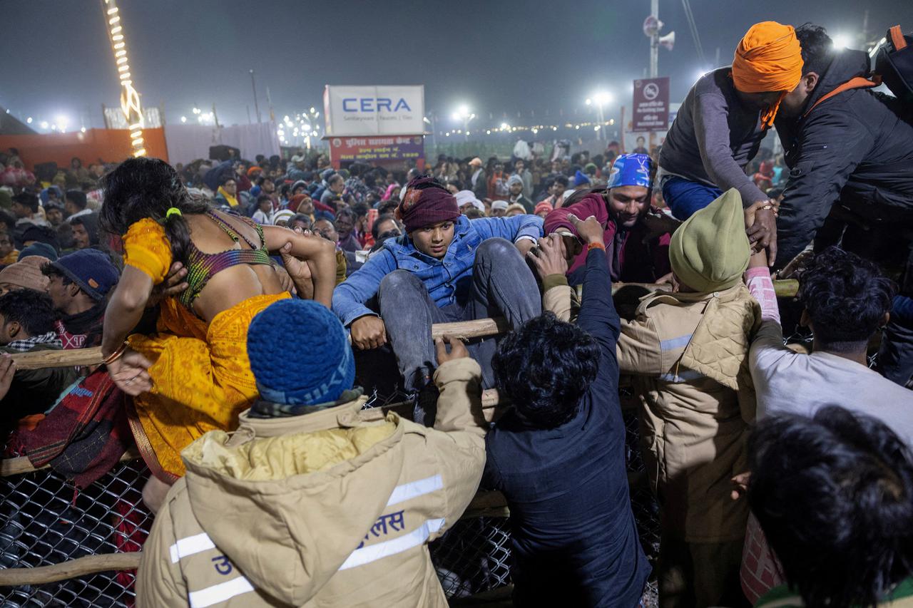 Stampede before the second "Shahi Snan" during the "Maha Kumbh Mela" in Prayagraj