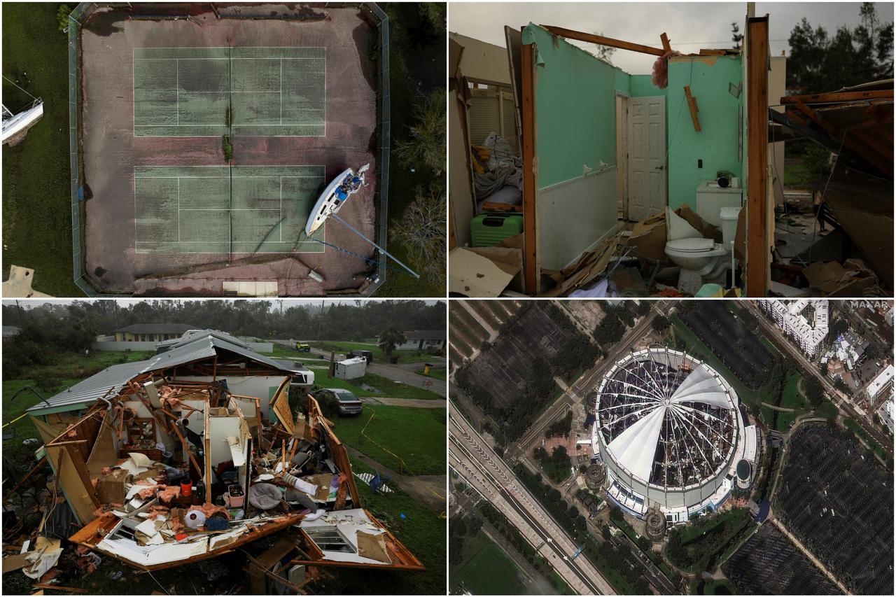 Aftermath of Hurricane Milton’s landfall in Siesta Key, Florida