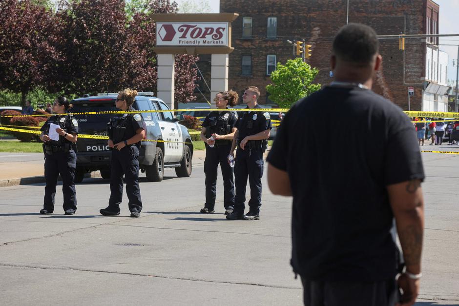 Scene of a shooting at a TOPS supermarket in Buffalo, New York