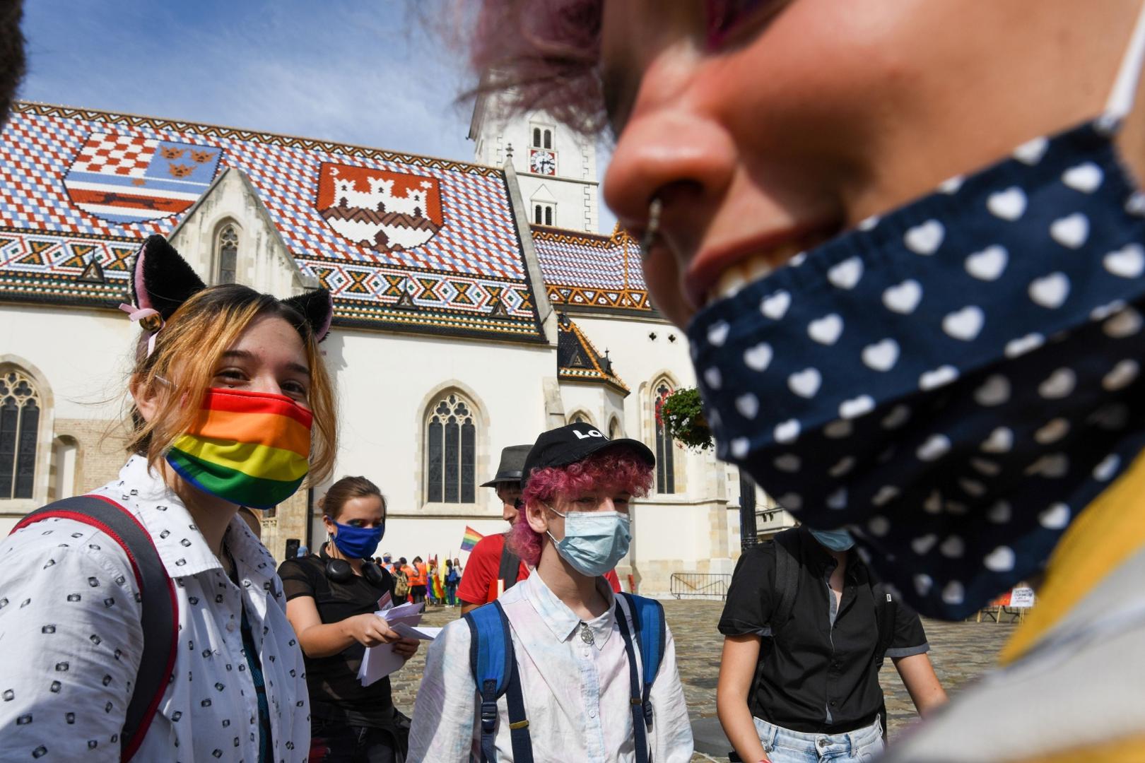 19.09.2020., Zagreb - 19. Povorka ponosa LGBTIQ osoba i obitelji Zagreb Pride 2020 pod sloganom "Sloboda unutar i izvan cetiri zida". Povorka je po prvi puta krenula s Trga svetog Marka. Photo: Josip Regovic/PIXSELL