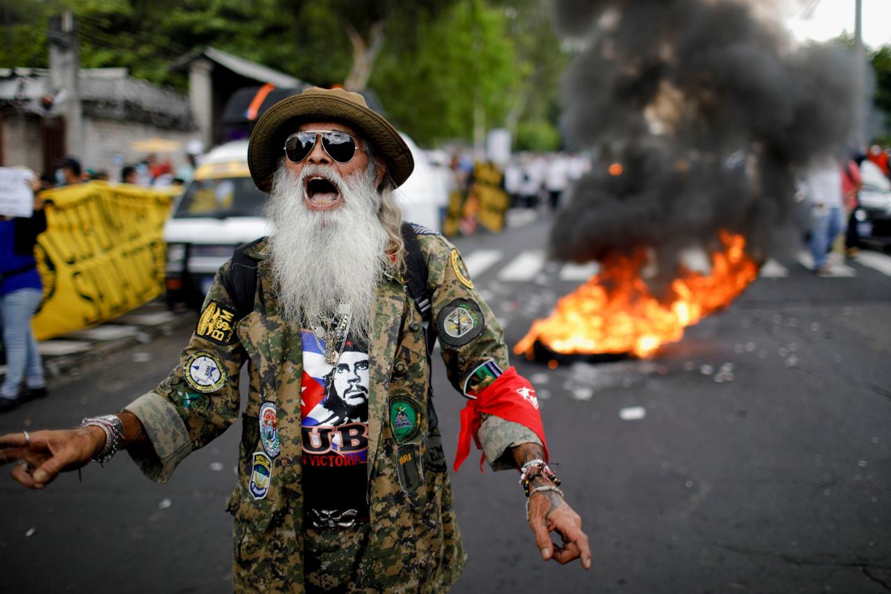 Protest against the use of Bitcoin as legal tender, in San Salvador