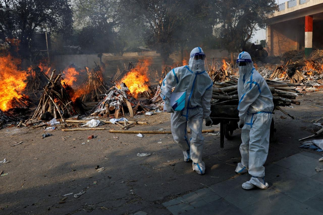 Mass cremation of coronavirus disease (COVID-19) victims at a crematorium in New Delhi