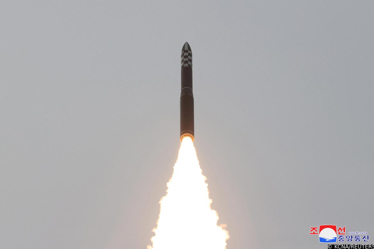 FILE PHOTO: Hwasong-18 ICBM is test-launched from undisclosed location