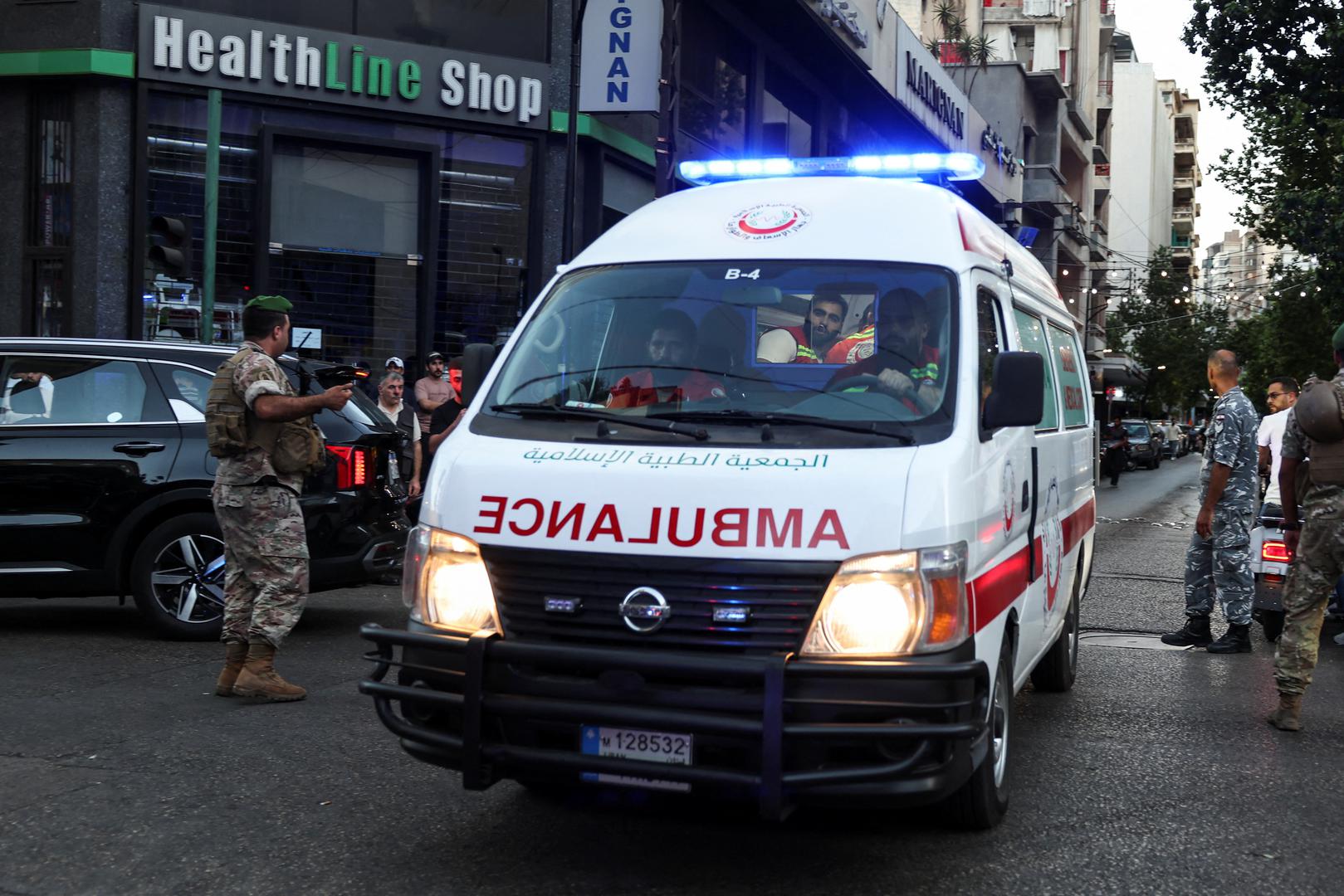 An ambulance arrives to American University of Beirut Medical Center (AUBMC) as more than 1,000 people, including Hezbollah fighters and medics, were wounded when the pagers they use to communicate exploded across Lebanon, according to a security source, in Beirut, Lebanon September 17, 2024. REUTERS/Mohamed Azakir Photo: MOHAMED AZAKIR/REUTERS