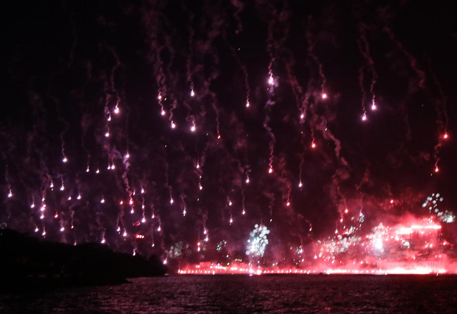 10.04.2023., Sibenik - Velikom bakljadom proslavljen 40.rodjendana navijacke skupine Funcuti. Photo: Dusko Jaramaz/PIXSELL