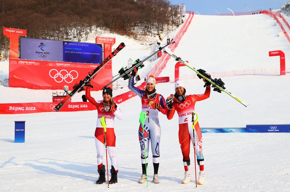 Victory Ceremony - Alpine Skiing - Women's Slalom