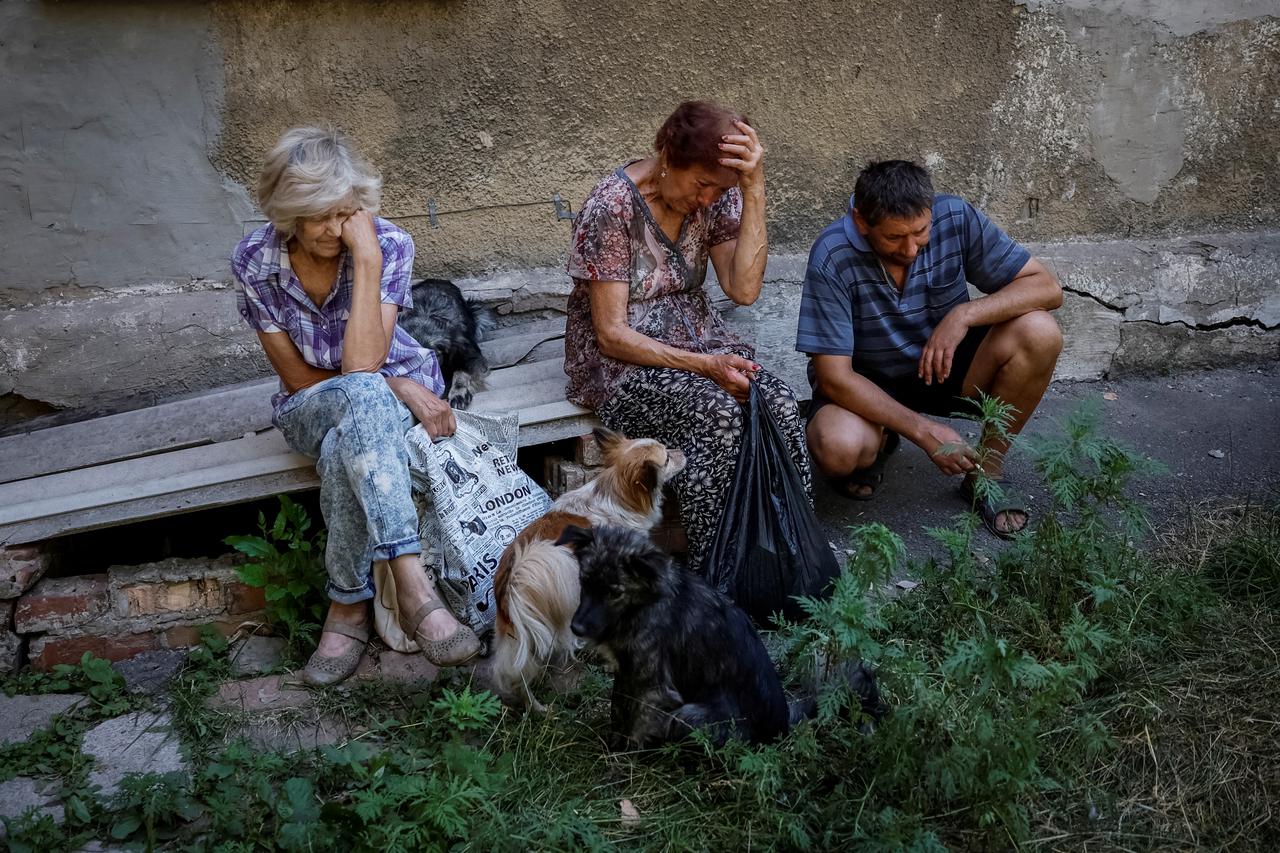 Evacuation of local residents from the town of Toretsk, near a front line in Donetsk region