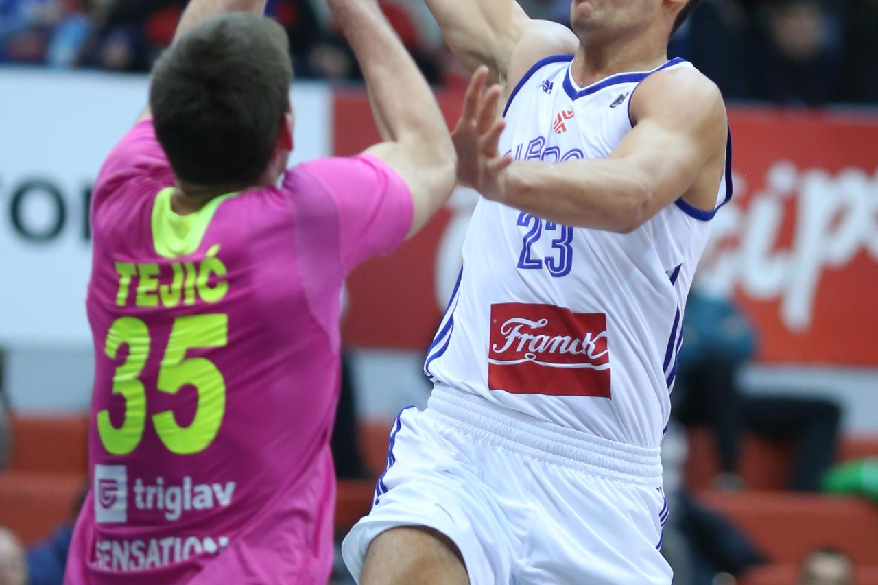 13.12.2016., Zagreb - Liga prvaka, skupina D, 9. kolo, Cibona - Mega Leks. Nik Slavica, Marko Tejic.  Photo: Igor Soban/PIXSELL