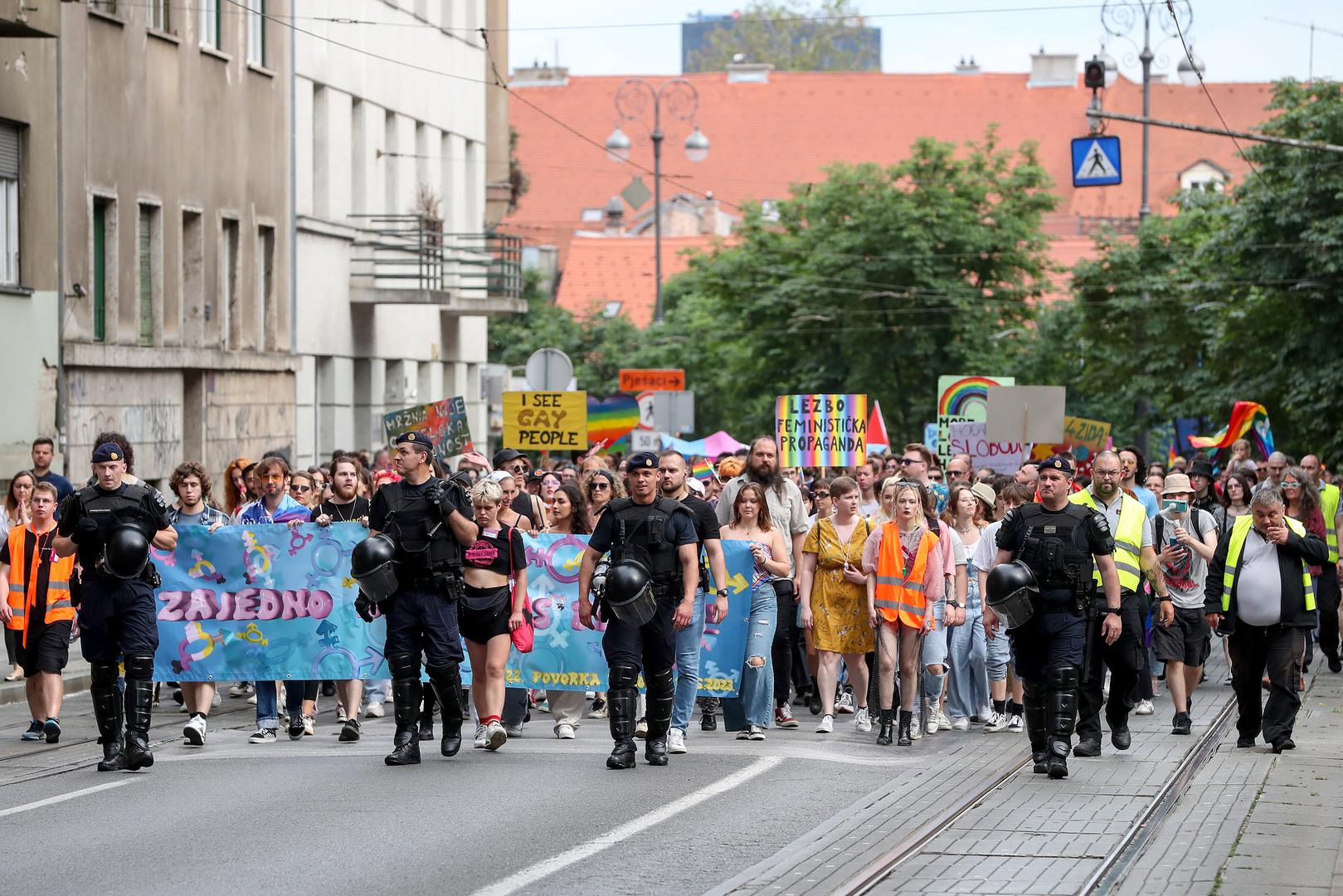 10.06.2022., Zagreb - 22. Povorka ponosa LGBTIQ+ zajednice, osoba i duginih obitelji Zagreb Pridea ove se godine odrzava pod sloganom "Zajedno za trans prava!". Photo: Matija Habljak/PIXSELL