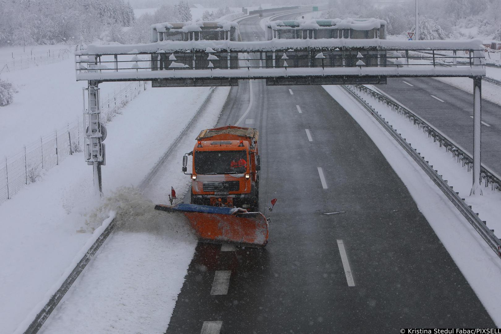 26.02.2023,Ogulin - Zimski uvjeti na autocesti A1 kod cvora Ogulin. Photo: Kristina Stedul Fabac/PIXSELL