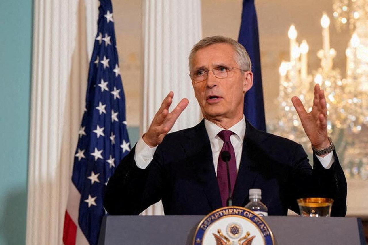 FILE PHOTO: U.S. Secretary of State Antony Blinken holds a joint news conference with NATO Secretary General Jens Stoltenberg in Washington