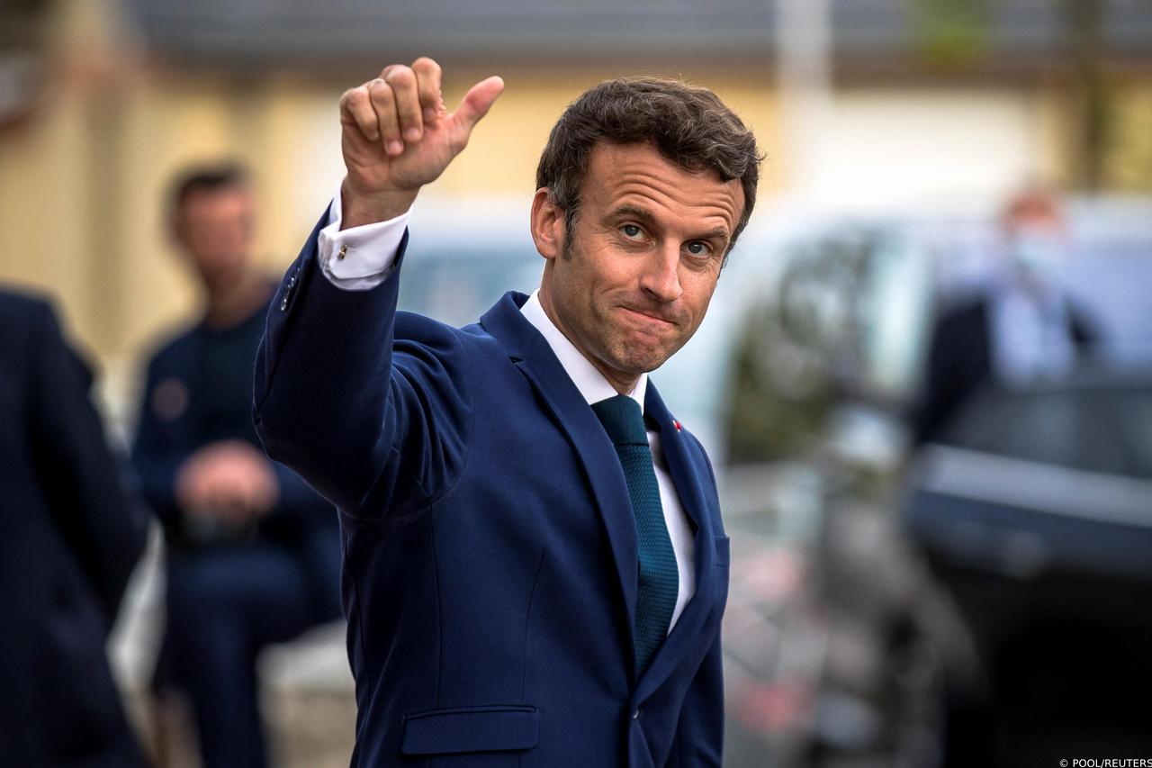 French President Macron visits Percy Army Hospital in Clamart