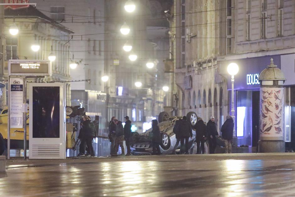 Zagreb: Snimanje akcijskih scena za film Canary Black na Trgu bana Josipa Jelačića, Kate zamjenila dublerica 