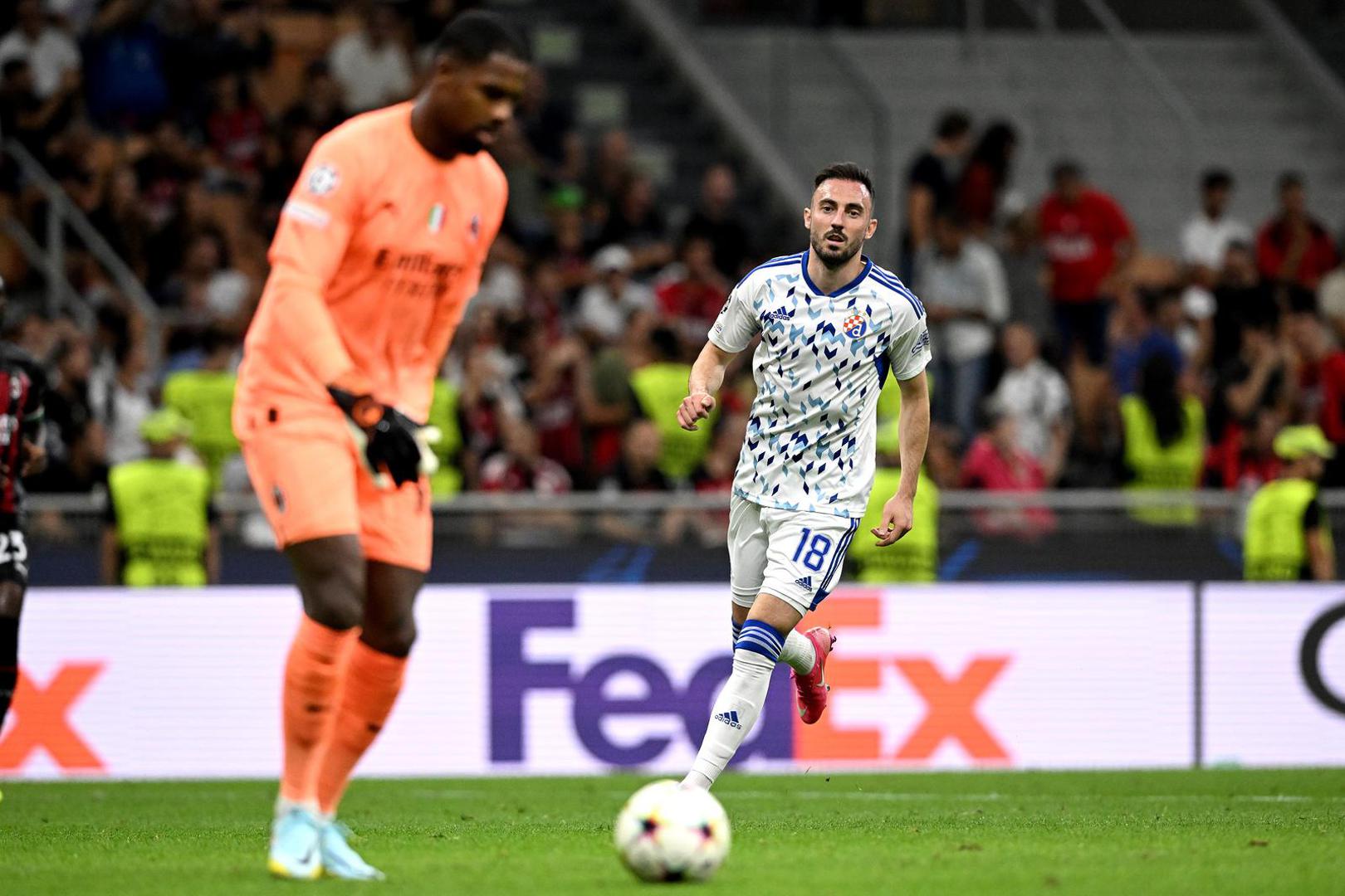 14.09.2022., stadion San Siro, Milano - UEFA Liga prvaka, 2. kolo, skupina E, AC Milan - GNK Dinamo. Josip Drmic Photo: Marko Lukunic/PIXSELL