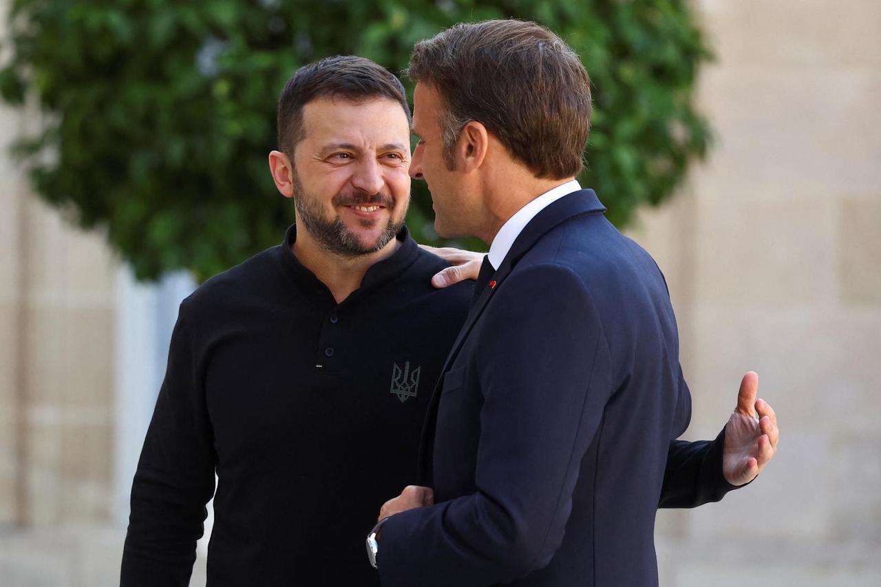 French President Macron meets Ukraine's President Zelenskiy at Elysee Palace