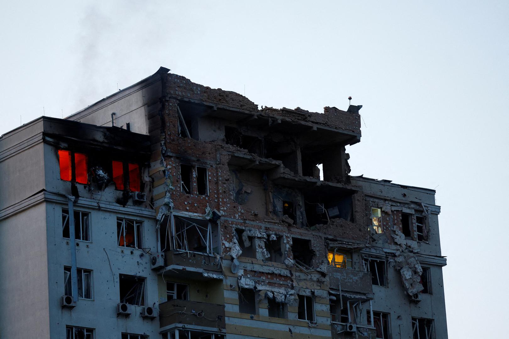 A view shows an apartment building damaged during a massive Russian drone strike, amid Russia’s attack on Ukraine, in Kyiv, Ukraine May 30, 2023. REUTERS/Valentyn Ogirenko     TPX IMAGES OF THE DAY Photo: VALENTYN OGIRENKO/REUTERS