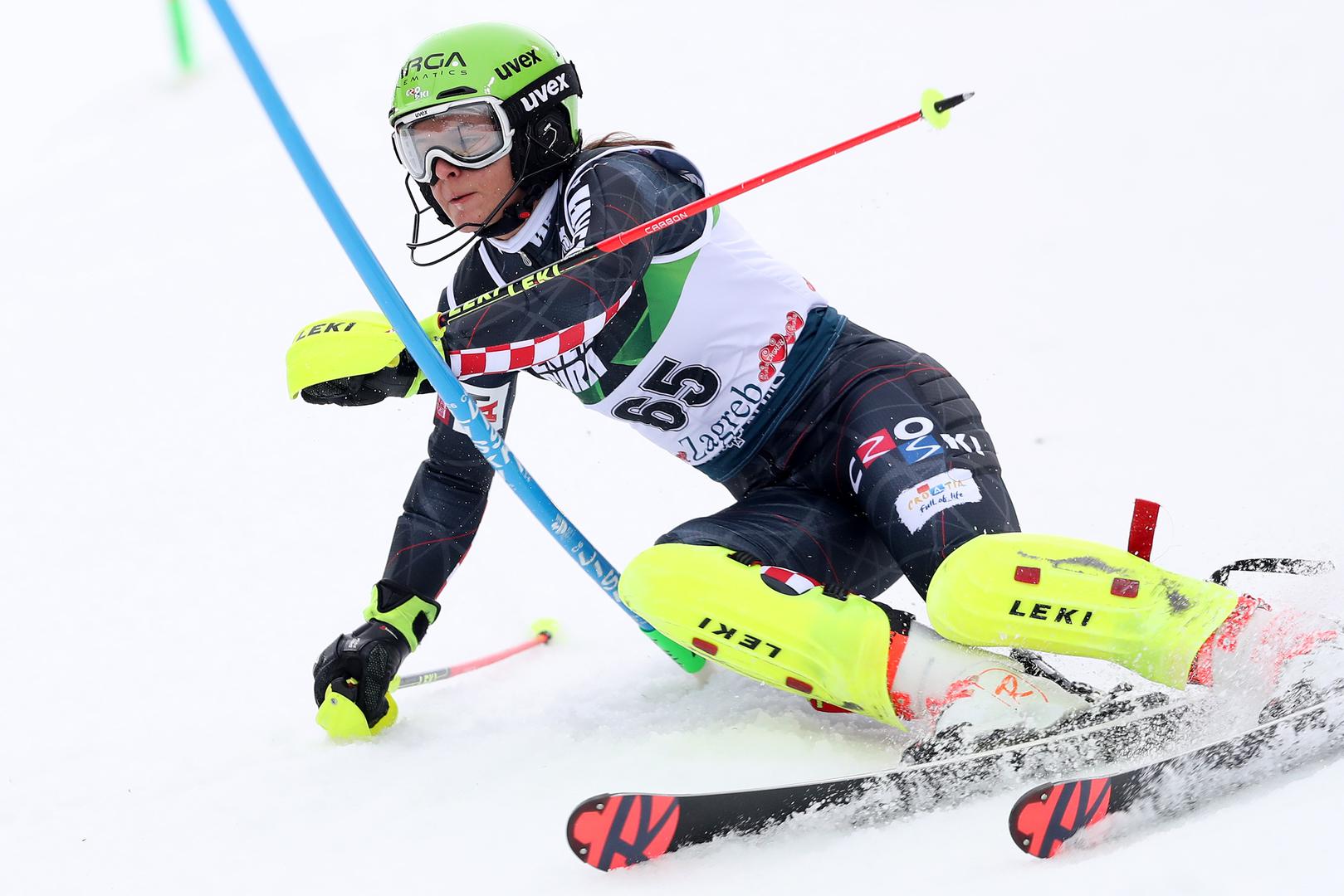 03.01.2021., Zagreb - Prva voznja zenskog slaloma Audi FIS Svjetskog skijaskog kupa Snow Queen Trophy. Zrinka Ljutic Photo: Luka Stanzl/PIXSELL