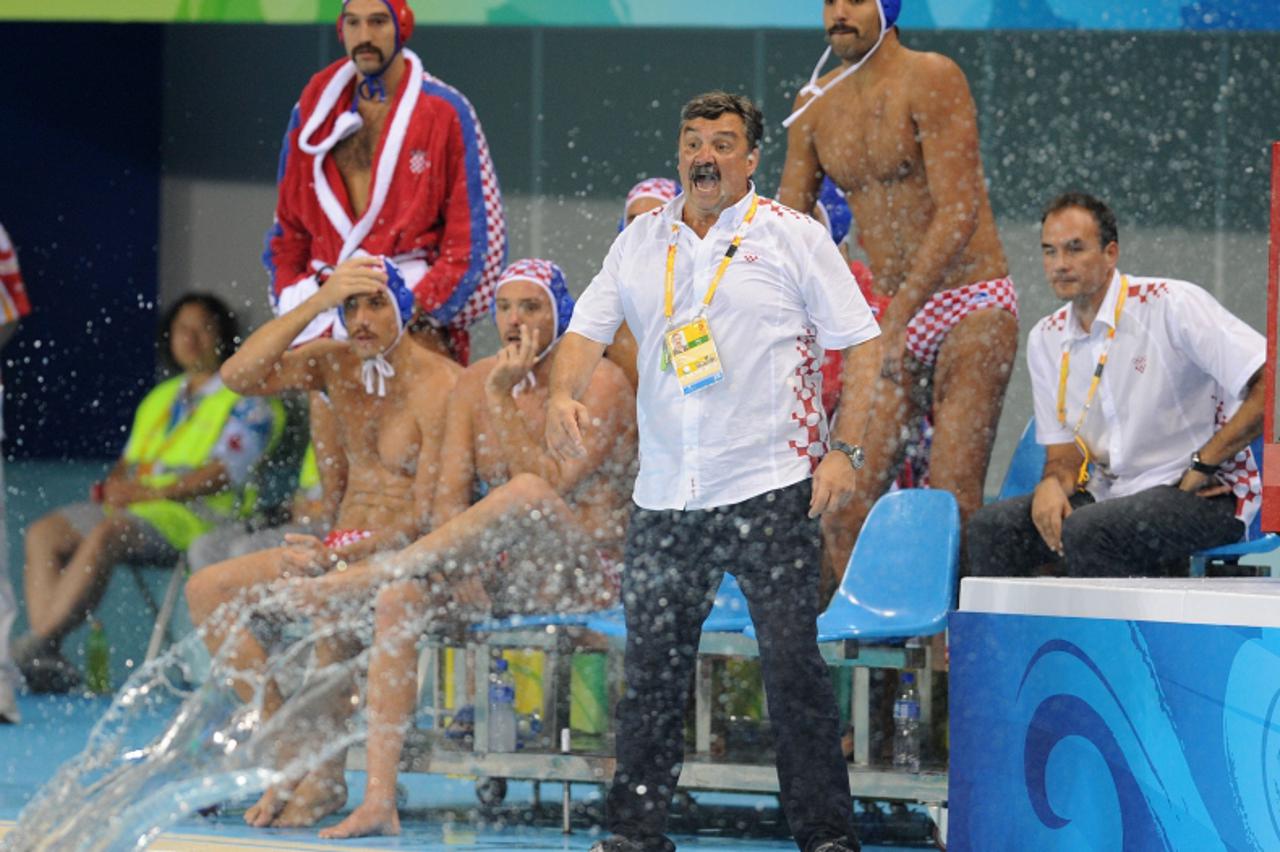 'sport...peking...20.08.2008.  peking, beijing 2008, olimpijske igre, olimpijada, vaterpolo, cetvrtfinale hrvatska - crna gora 6-7, izbornik ratko rudic,  foto: Goran Stanzl'