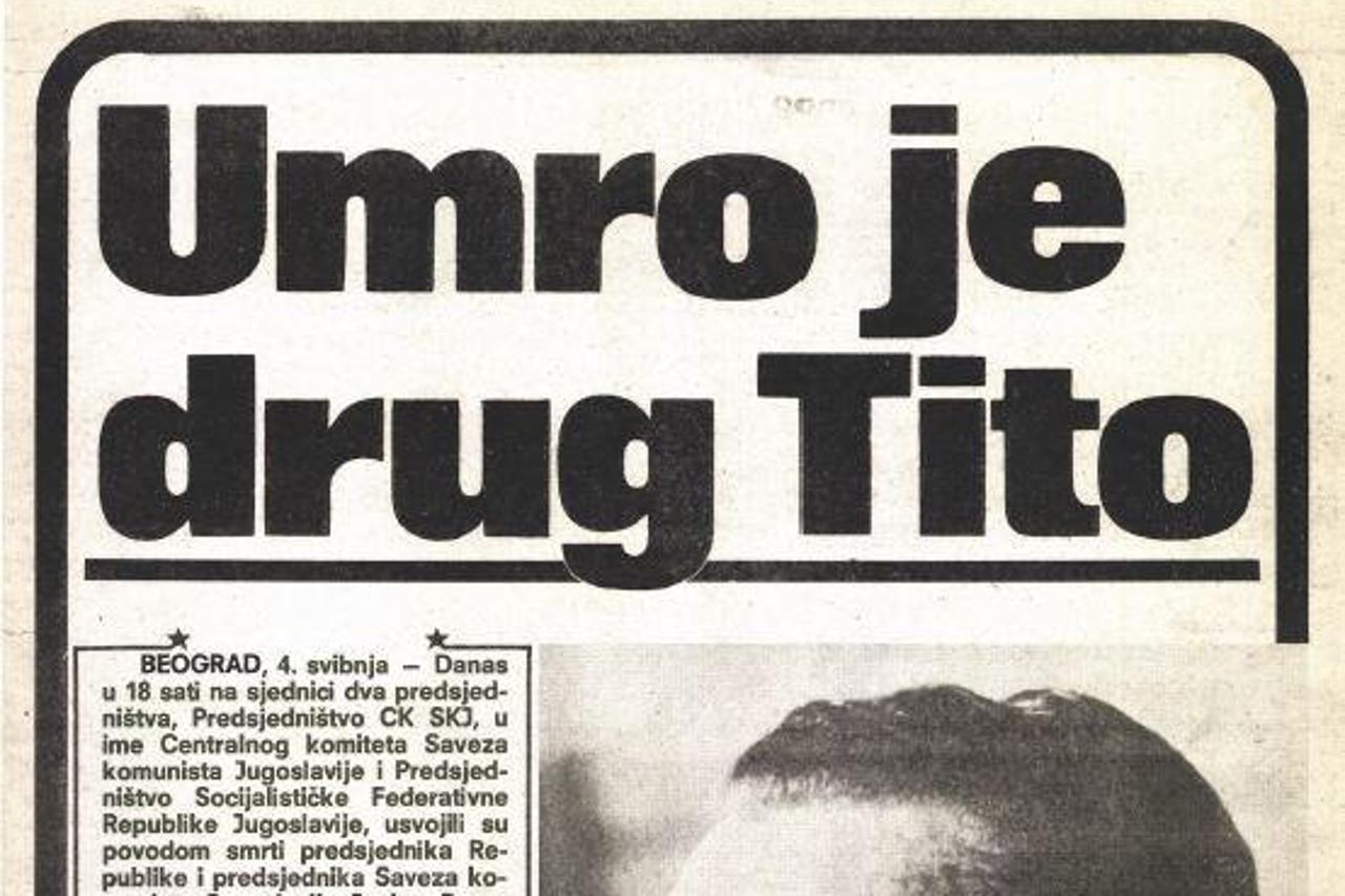 Naslovnica VL - umro drug Tito