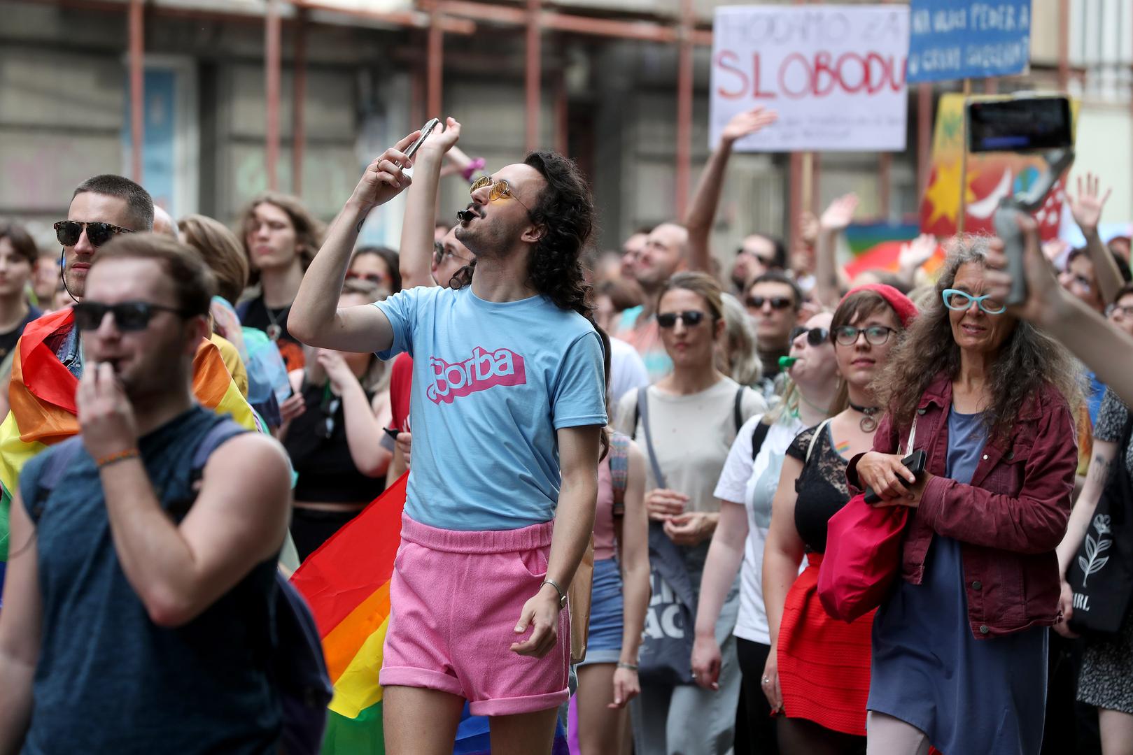 10.06.2022., Zagreb - 22. Povorka ponosa LGBTIQ+ zajednice, osoba i duginih obitelji Zagreb Pridea ove se godine odrzava pod sloganom "Zajedno za trans prava!". Photo: Matija Habljak/PIXSELL