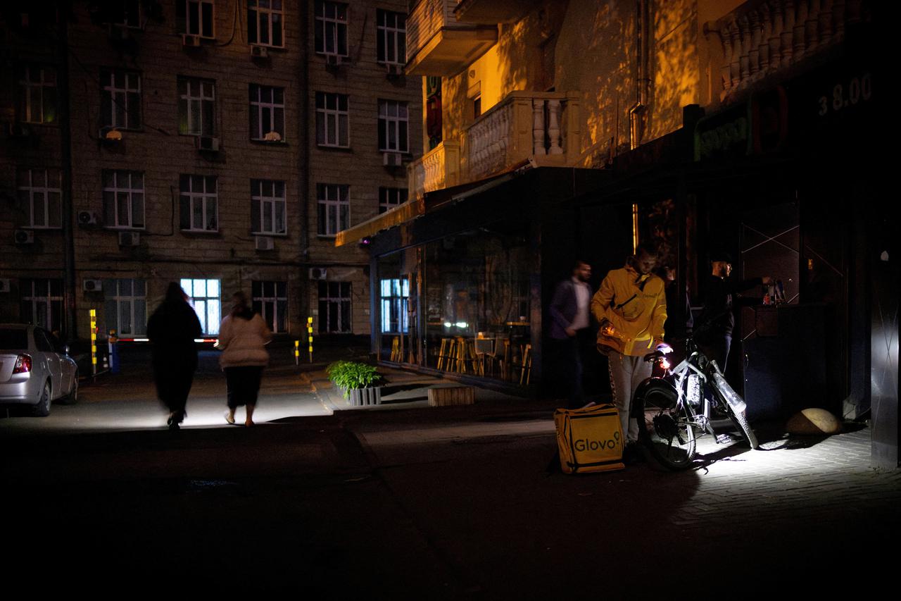 FILE PHOTO: Partial electricity blackout in Kyiv, Ukraine