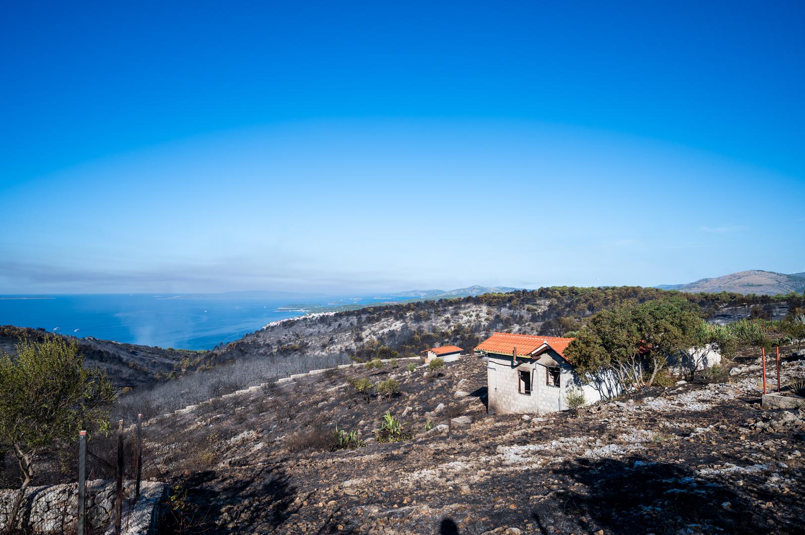 28.07.2023., Posljedice požara na otoku Čiovu.  Photo: Josko Herceg/PIXSELL