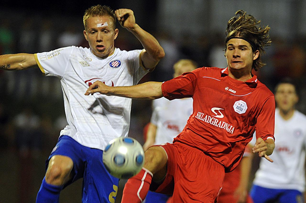 \'29.08.2010., Split - Na stadionu Split odigrana je nogometna utakmica 6. kolo prve hrvatske lige Split Hajduk. Mario brkljaca Photo: Nino Strmotic/PIXSELL\'