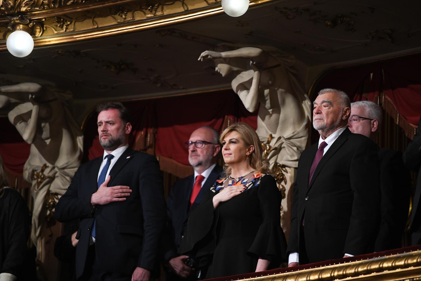 29.05.2022., Zagreb - Svecani koncert u povodu Dana drzavnosti i 30. obljetnice medjunarodnog priznanja Republike Hrvatske. Mario Banozic, Kolinda Grabar Kitarovic, Stipe Mesic Photo: Sandra Simunovic/PIXSELL