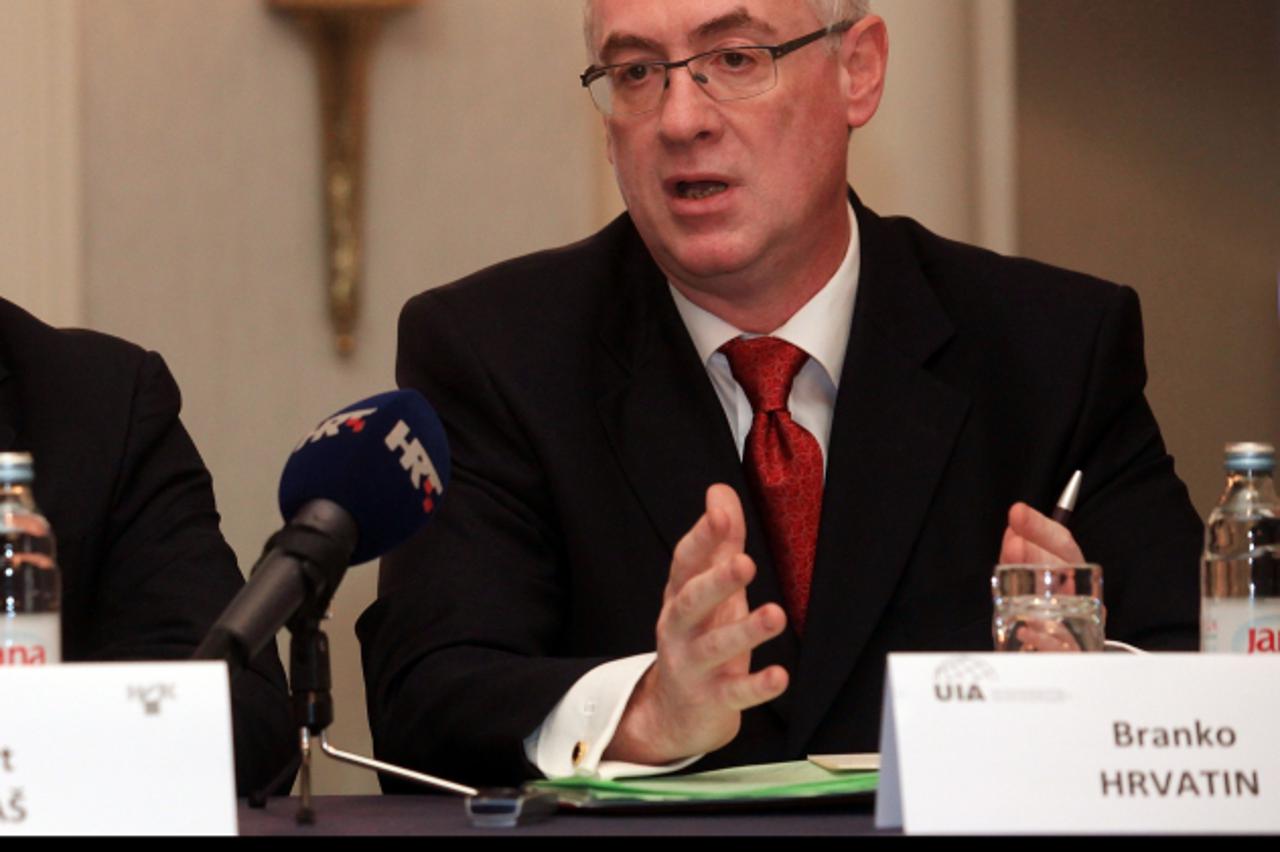 '05.10.2012., Zagreb - U hotelu Sheraton odrzana je konferencija za medije o mirenju sudskih sporova. Branko Hrvatin, predsjednik Vrhovnog suda.  Photo: Zarko Basic/PIXSELL'