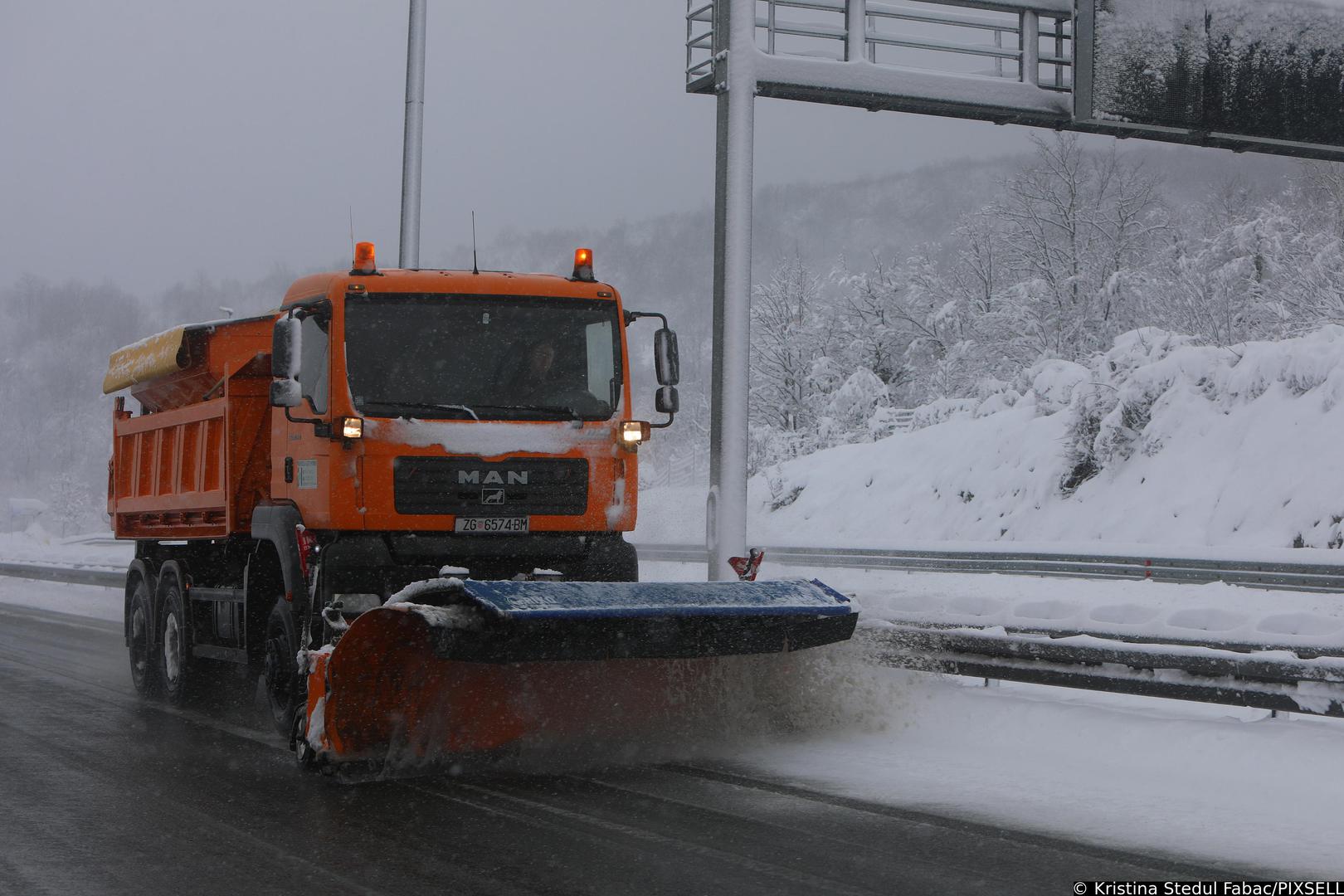 26.02.2023,Ogulin - Zimski uvjeti na autocesti A1 kod cvora Ogulin. Photo: Kristina Stedul Fabac/PIXSELL