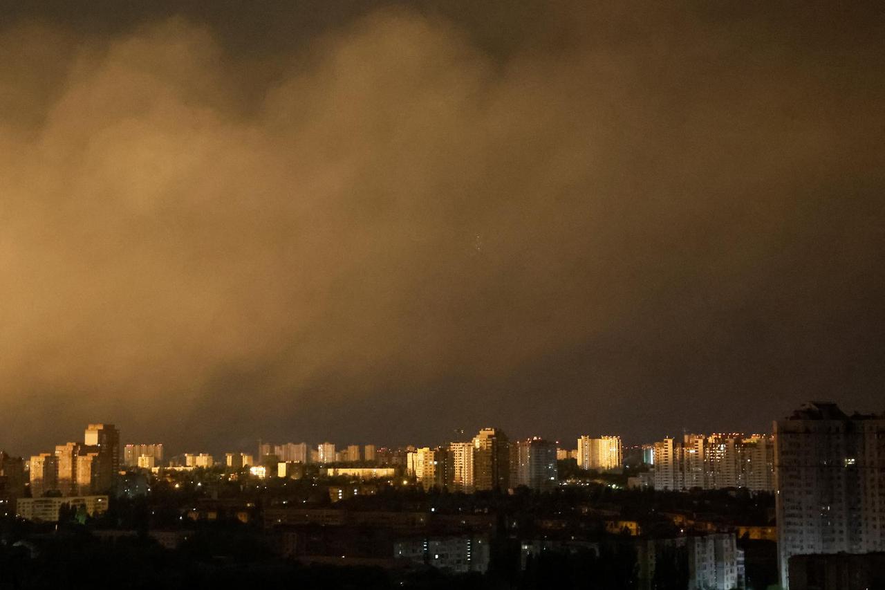 A missile strike in Kyiv