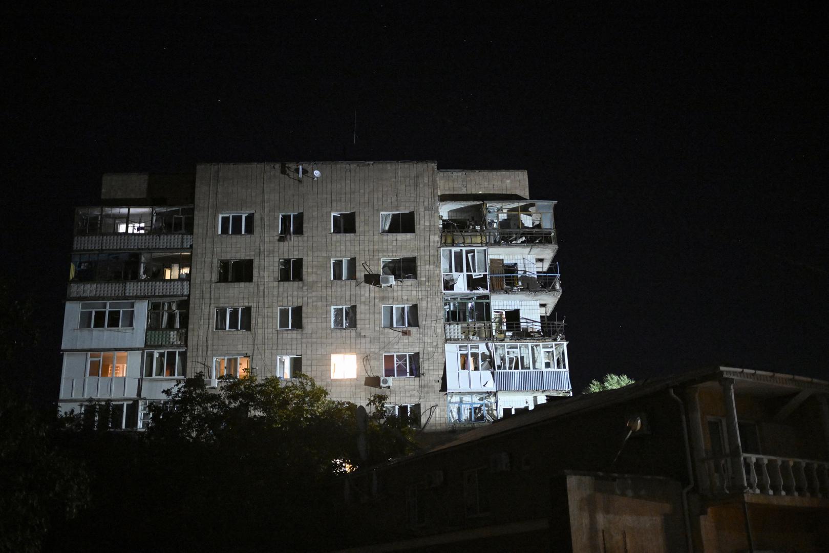 This photograph shows a damaged residential building next to the destroyed hotel following Russian strike in the town of Kramatorsk early in the morning  on August 25, 2024, amid the Russian invasion of Ukraine. A nighttime Russian strike on a hotel in the eastern Ukrainian city of Kramatorsk wounded two journalists, while a third was missing in the rubble, authorities said Sunday. Vadym Filashkin, head of the Donetsk regional government, said the journalists were British, US and Ukrainian nationals and that a search operation was underway for the missing journalist.    GENYA SAVILOV/Pool via REUTERS Photo: GENYA SAVILOV/REUTERS