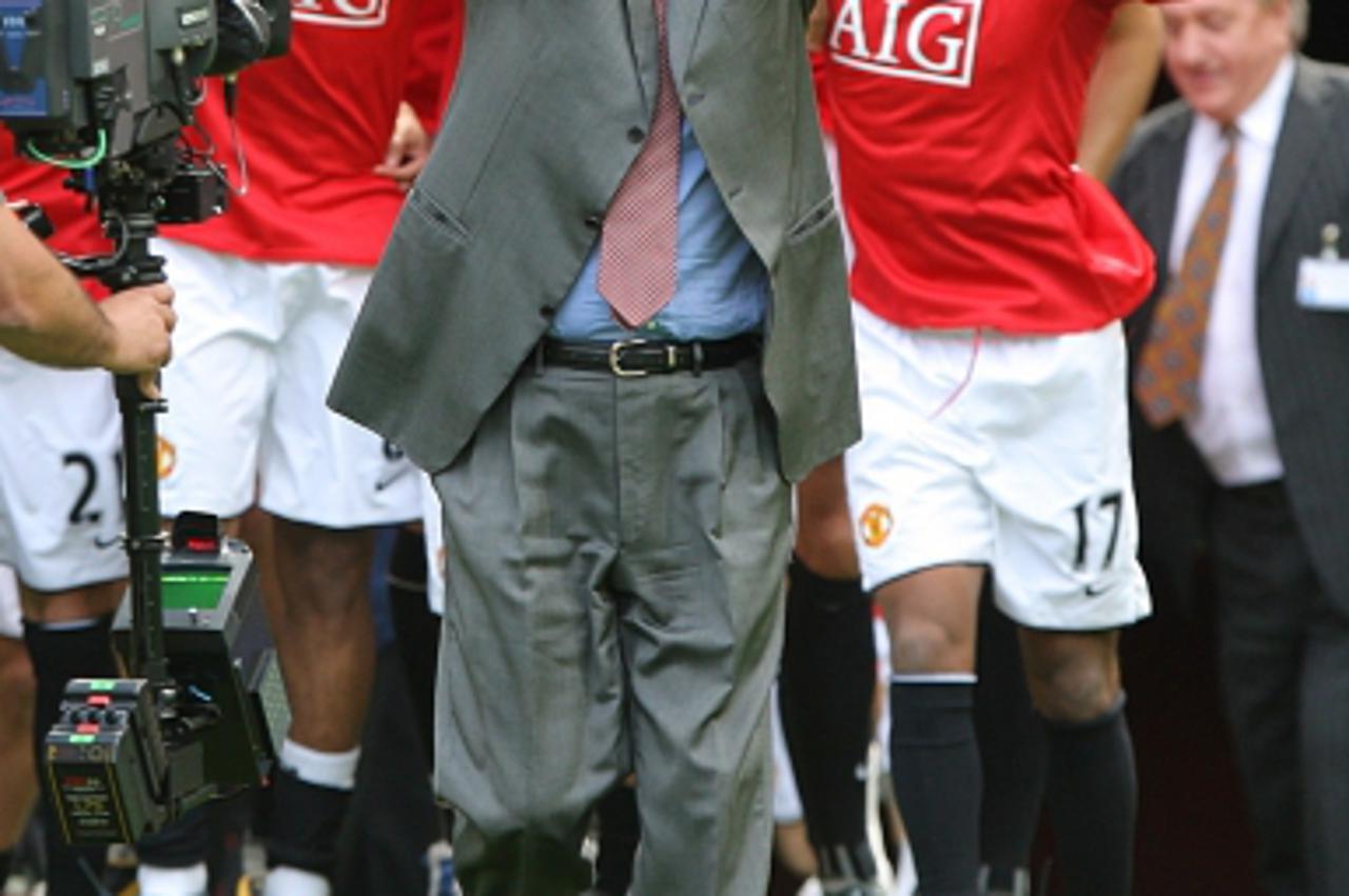 'Manchester United manager Sir Alex Ferguson celebrates after the final whistle. Photo: Press Association/Pixsell'