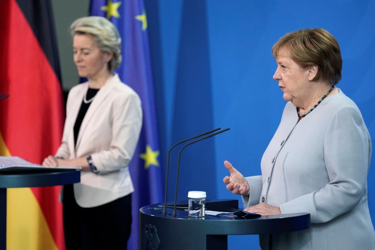 German Chancellor Merkel meets European Commission President von der Leyen in Berlin