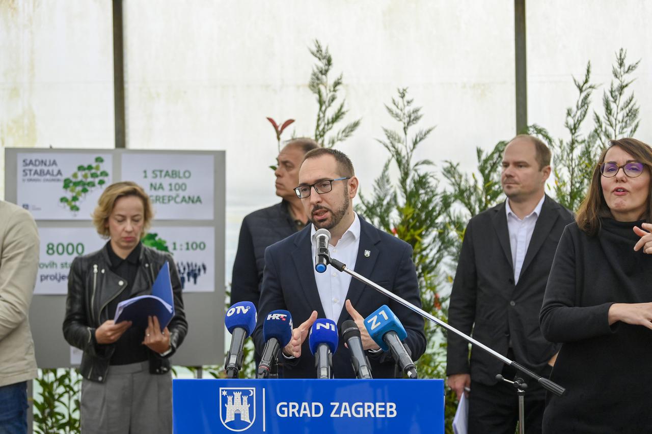 Zagreb: Konferencija gradonačelnika Tomislava Tomaševića u rasadniku Markuševec