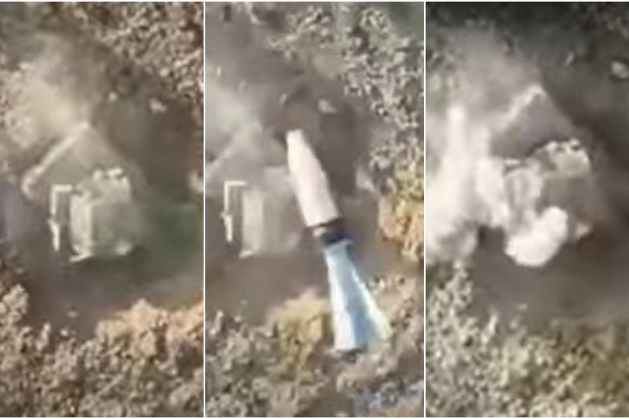 Ruski tenk zapeo u krateru, napali ga dronovi