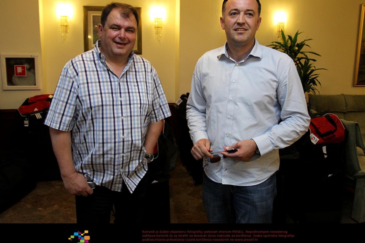 '10.06.2012., Zagreb, - Hotel Panorama,  okupljanje muske rukometne reprezentacije zbog priprema na Olimpijske igre. Zoran Gobac, Slavko Goluza. Photo: Anto Magzan/PIXSELL'