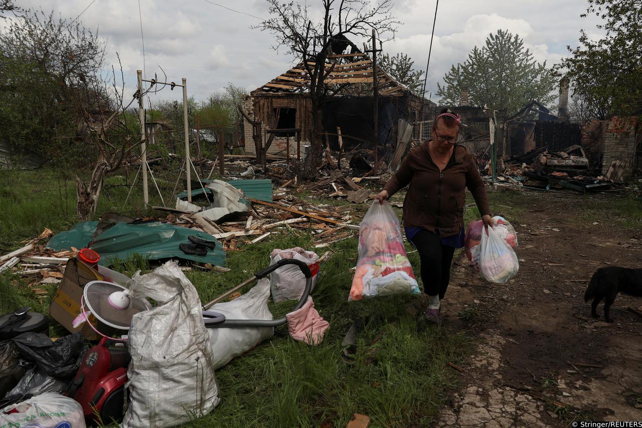 Aftermath of a Russian drone attack in Donetsk region