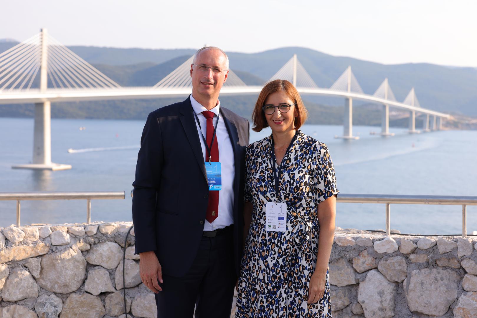 26.07.2022., Komarna - Sluzbeno otvorenje Peljeskog mosta.  Ivica i Marijana Puljak.    Photo: Miroslav Lelas/PIXSELL