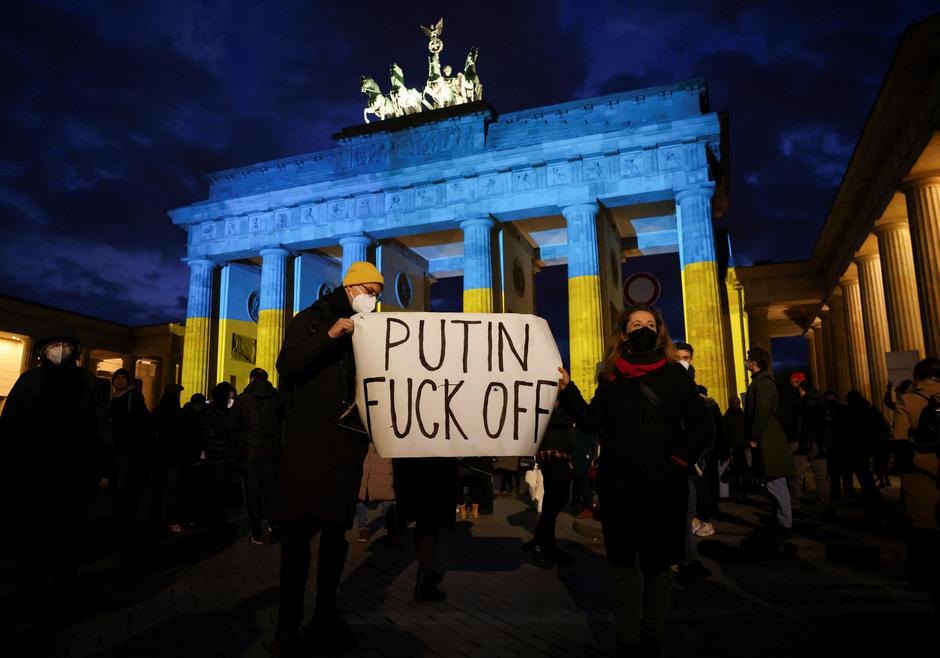 Protest in suppport of Ukraine, in Berlin