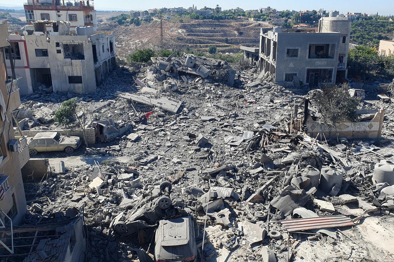 Aftermath of Israeli strikes on Saksakiyeh