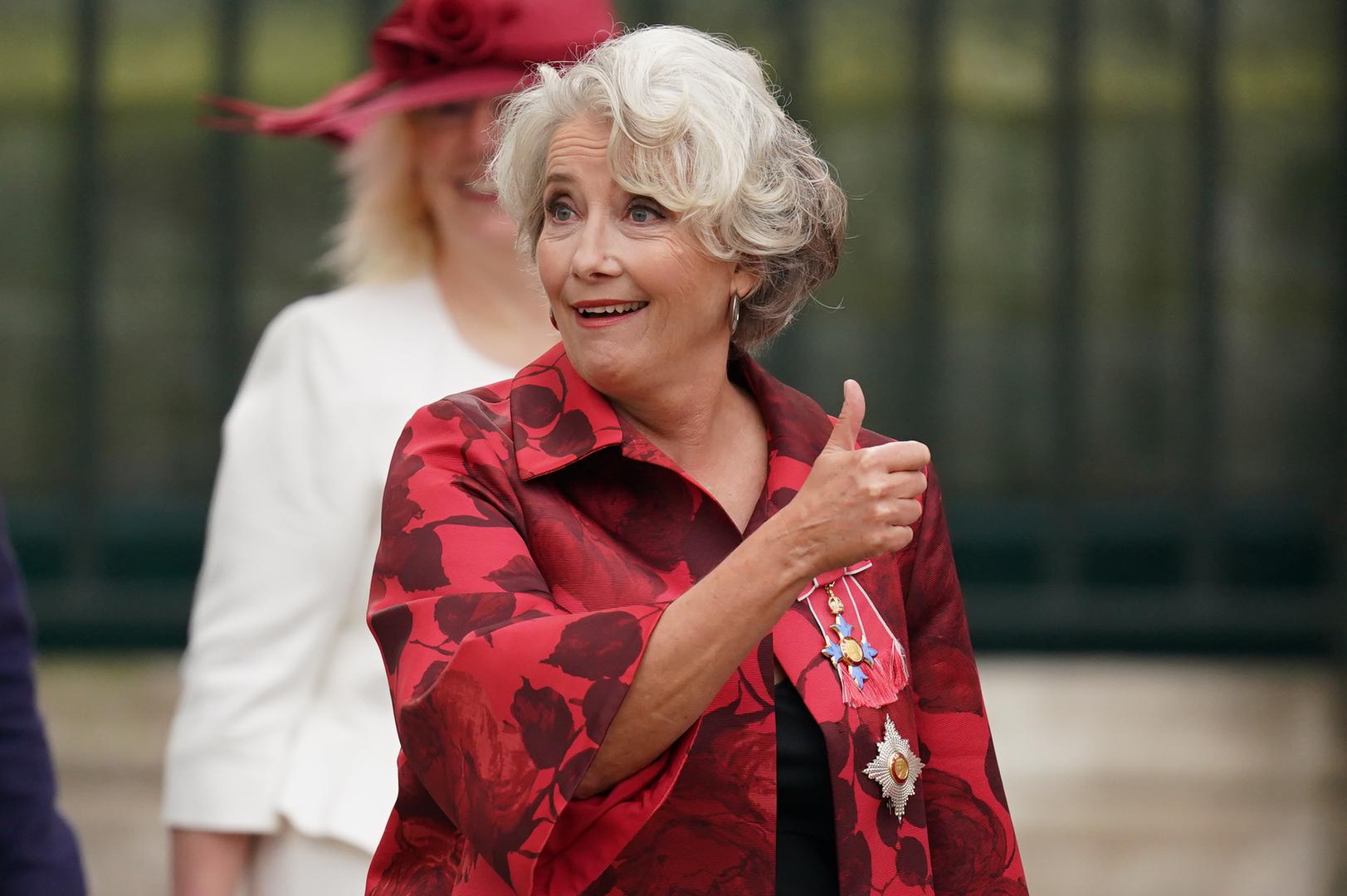 Dame Emma Thompson arriving at Westminster Abbey, London, ahead of the coronation of King Charles III and Queen Camilla on Saturday. Picture date: Friday May 5, 2023. Photo: Jacob King/PRESS ASSOCIATION