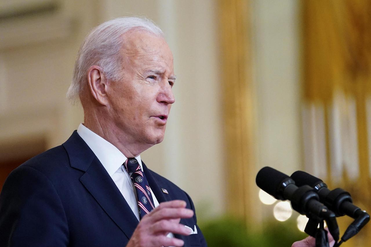 U.S. President Joe Biden delivers remarks on Russia-Ukraine situation from the White House in Washington