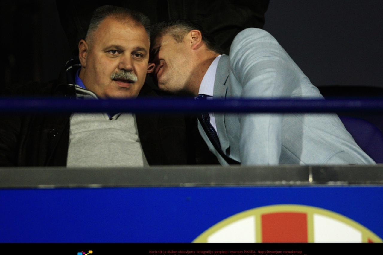 '18.10.2011., Maksimir, Zagreb - Nogometna utakmica 3. kola skupine D Lige prvaka, GNK Dinamo - Ajax. Ivan Suker, Davor Suker Photo: Zeljko Hladika/PIXSELL'