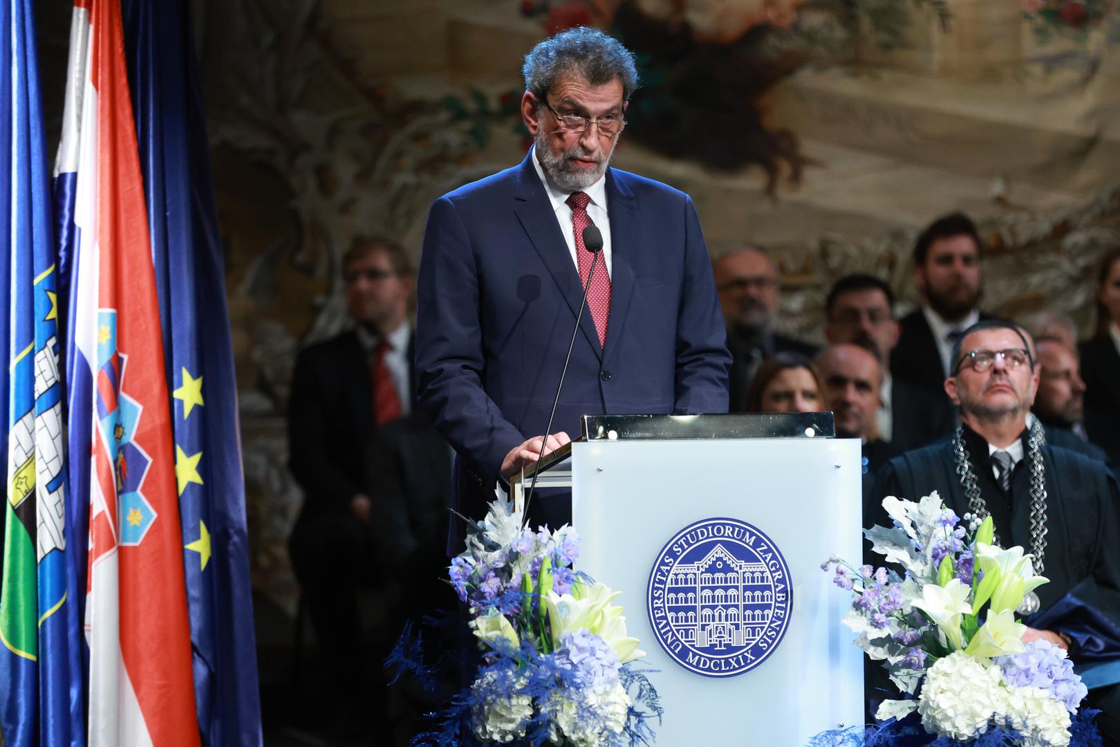 18.10.2022. Zagreb - Svecana inauguracija rektora Sveucilista u Zagrebu Stjepana Lakusica. Radovan Fuchs 
 Photo: Sanjin Strukic/PIXSELL