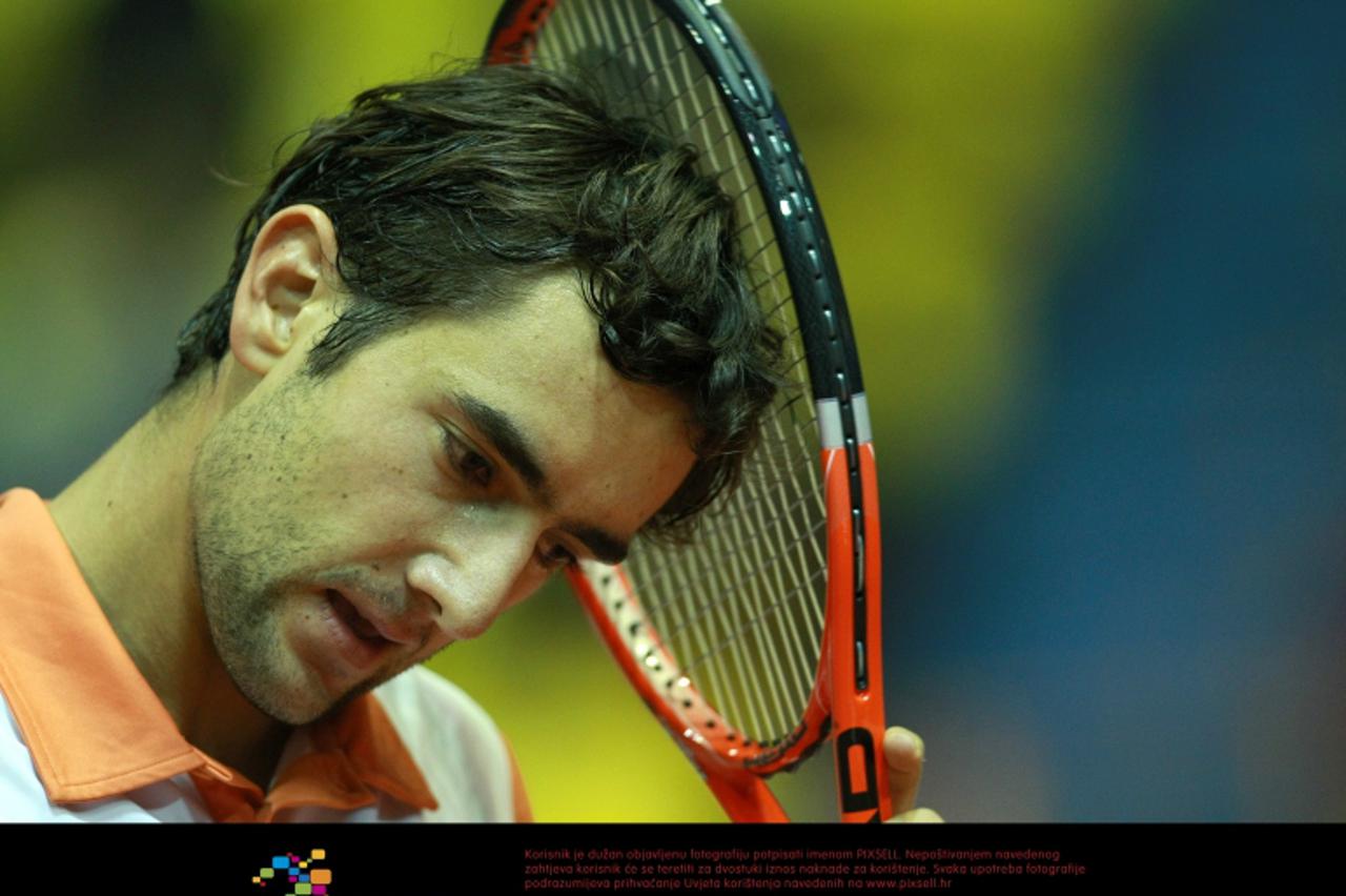 \'02.02.2011., Dom sportova, Trg Kresimira Cosica 11, Zagreb - ATP turnir PBZ Zagreb Indoors, drugo kolo, Marin Cilic (Hrvatska) - Igor Kunicin (Rusija).  Photo: Sanjin Strukic/PIXSELL\'