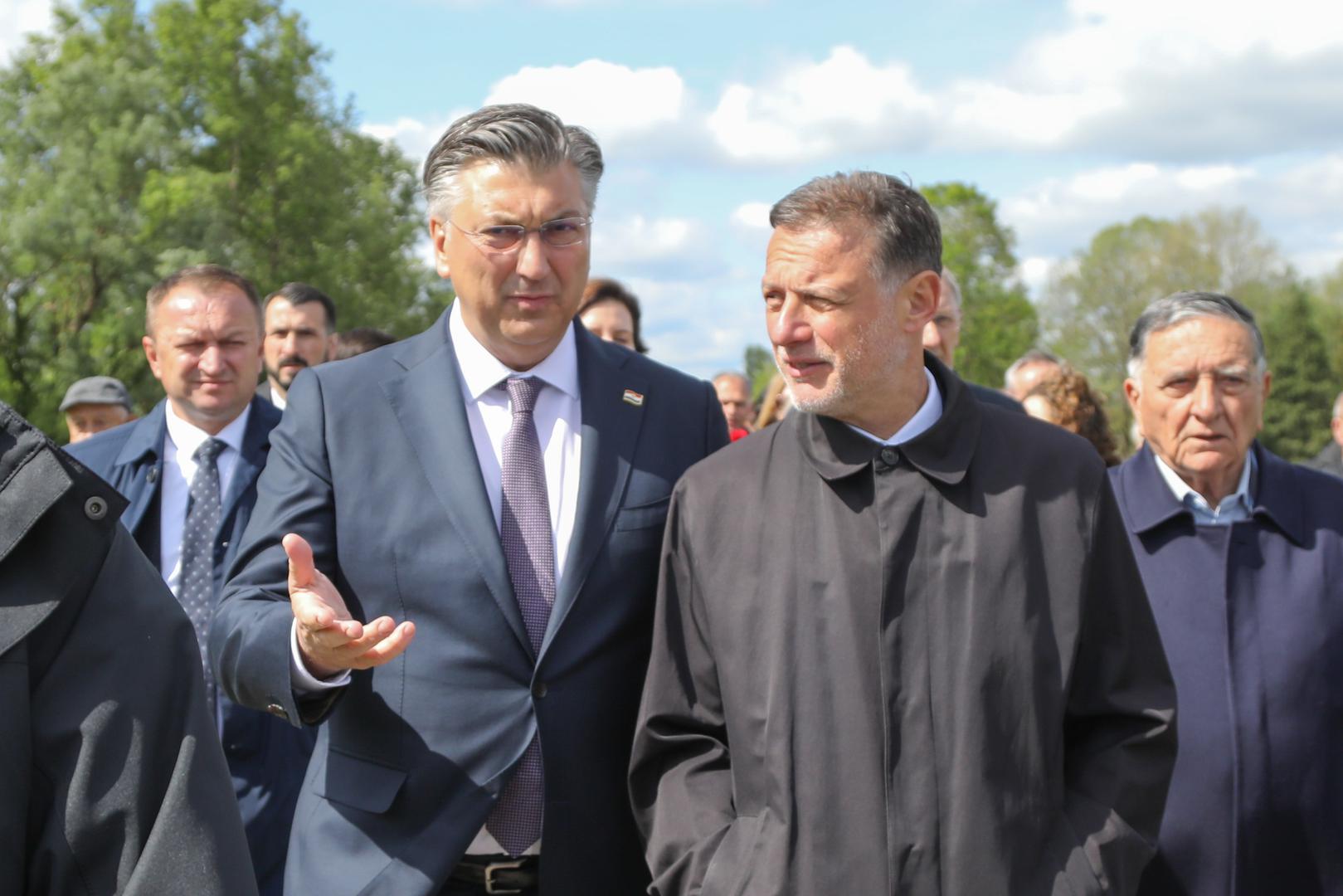 21.04.2024., Jasenovac - Povodom dana sjecanja na zrtve ustaskog logora u Jasenovcu odrzana je komemoracija te kolona sjecanja. Photo: Luka Batelic/PIXSELL