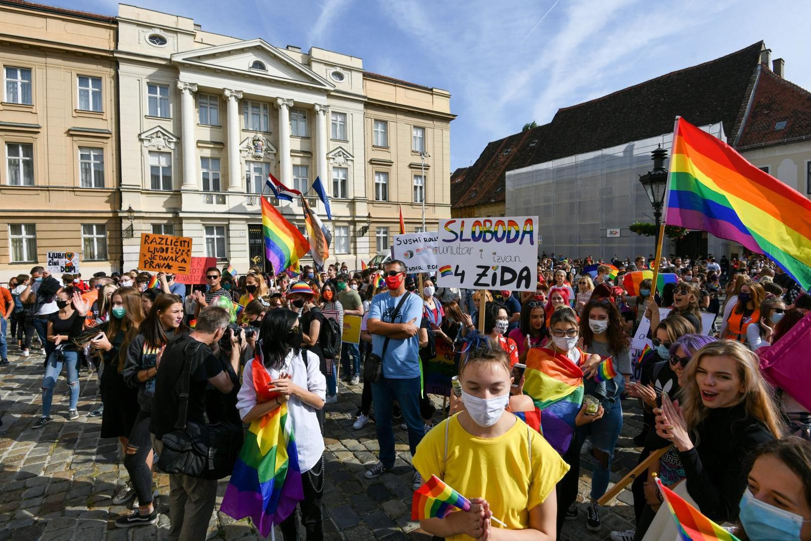 19.09.2020., Zagreb - 19. Povorka ponosa LGBTIQ osoba i obitelji Zagreb Pride 2020 pod sloganom "Sloboda unutar i izvan cetiri zida". Povorka je po prvi puta krenula s Trga svetog Marka. Photo: Josip Regovic/PIXSELL